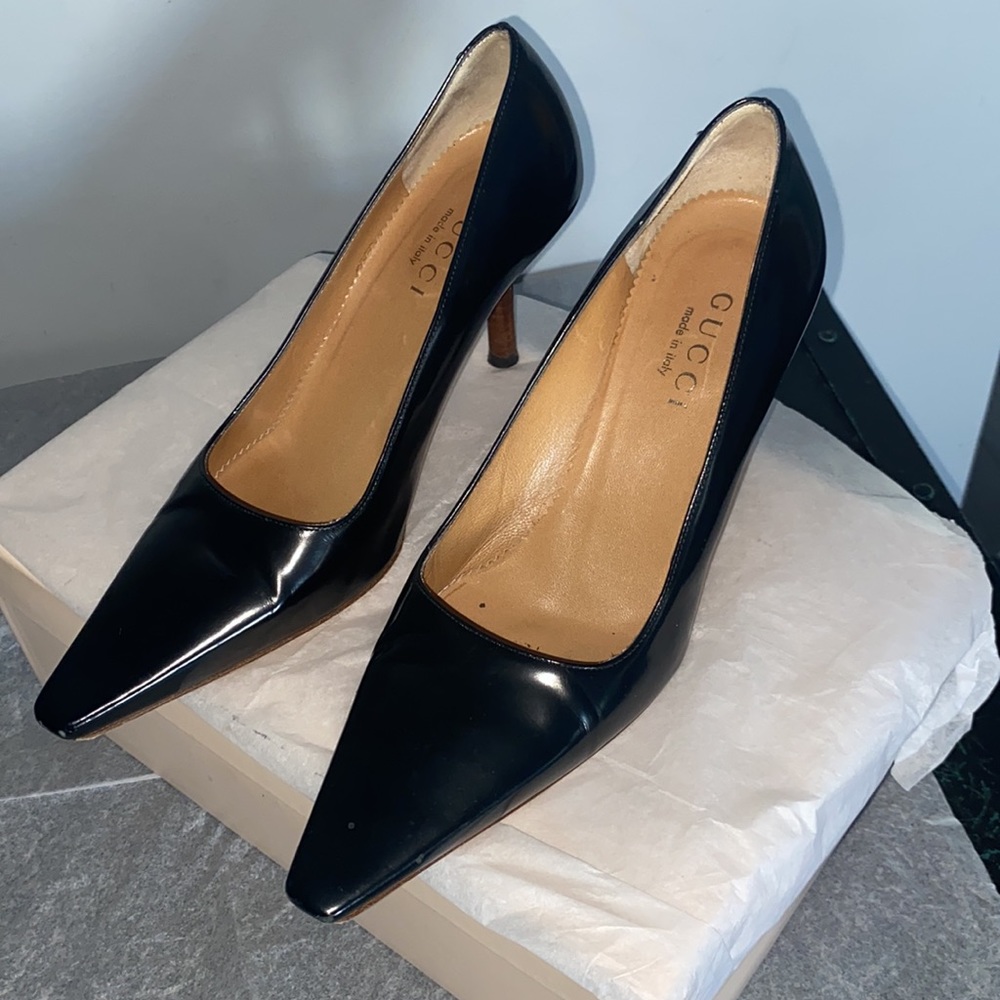 Gucci Black Leather Heels